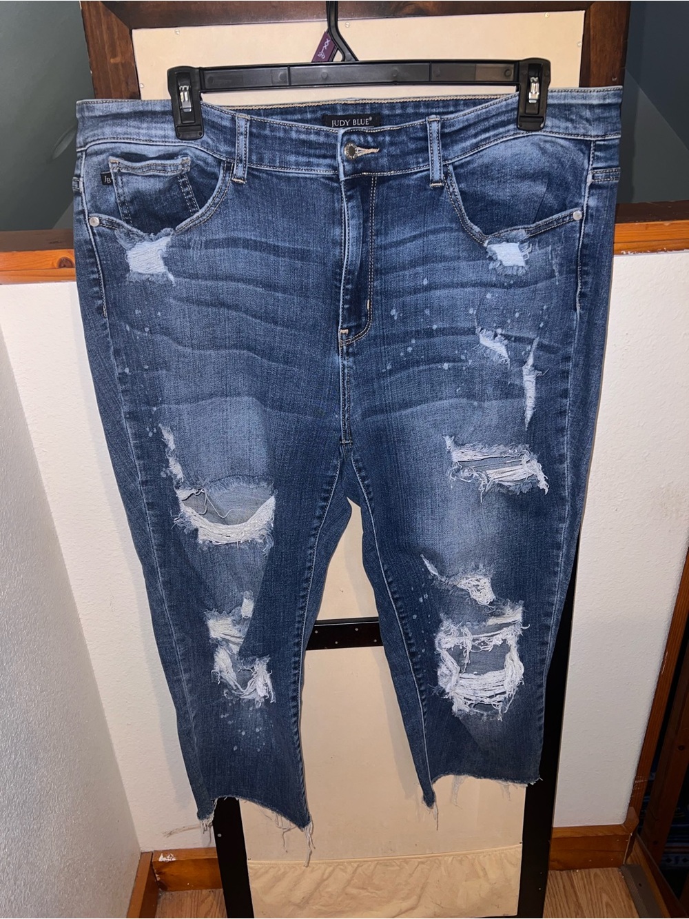 Judy Blue Distressed Dark Blue Ripped Jeans
